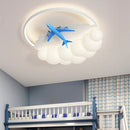 GobekUsa Kids Cloud Airplane Ceiling Light: Modern LED Bedroom Chandelier for Boys and Girls