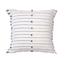 GobekUsa Handmade Cotton Woven Cushion Tassels - Ivory Black Yellow Stripe Home Decor