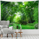 GobekUsa Bamboo Forest Pigeon Path Tapestry: Hippie Psychedelic Wall Hanging for Natural Home Decor