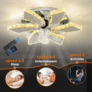 GobekUsa Crystal Luxury Ceiling Fan with LED Lamp Chandelier Smart Home Decor Fixtures