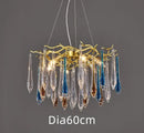 GobekUsa Crystal Water Drop LED Chandeliers: Modern Luxury Branch Design for Living & Dining Rooms