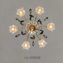 GobekUsa Glass Flower Chandelier: Elegant Retro High-End Lobby Main Light for Home, Restaurant