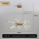 GobekUsa Black LED Ceiling Chandelier for Nordic Modern Home Decor