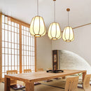 GobekUsa Bamboo Pendant Lamp: Japanese Zen Tea Room Hanging Light for Home Decor