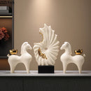 GobekUsa Gilded Ceramic Landscape Feng Shui Desk Ornament: Abstract Room Decor & Aesthetics