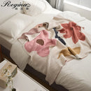 GobekUsa Bohemian Flower Knitted Throw Blanket