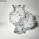 GobekUsa Irregular Glass Vase: Desk Decor, Flower Arrangement, Aesthetic Room Pot