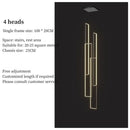 GobekUsa LED Geometry Stair Chandelier - Luxury Nordic Villa Pendant Fixture for Modern Living