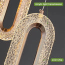 GobekUsa Crystal Oval Gold Ring Pendant Light Chandelier for Living Room & Bedroom