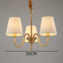 GobekUsa Copper Ceiling Chandelier with Fabric Lampshade for Living Room and Bedroom