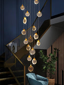 GobekUsa Crystal Chandelier Pendant Light for Luxury Staircase