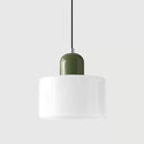 Vintage Stained Glass Mini Pendant Light in Pink Green White