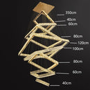 GobekUsa Crystal Chandelier Stair Pendant Lamp Living Room Pendant Lights Interior Lighting