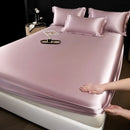 GobekUsa 100% Mulberry Silk Fitted Sheet Set with Pillowcase - Luxury Solid Color Silk Bed Linen