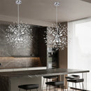 GobekUsa Dandelion Chandelier 8-Light Sputnik Pendant Light Gold/Silver Living Room Fixture