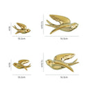 GobekUsa Golden Bird Swallow Sculpture Wall Decor Three-dimensional Handicrafts