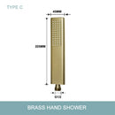 GobekUsa Brushed Gold Brass Hand Shower with Stainless Steel Hose - Wall Mount