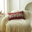 GobekUsa Christmas Letter Embroidery Plaid Cushion Cover Set