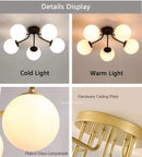 GobekUsa Glass Ball Ceiling Chandelier Pendant Lamp for Modern Living Bedroom