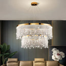 GobekUsa Crystal Waterfall Chandelier for Foyer Dining Room Hotel Home Decor