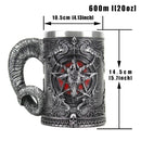 GobekUsa Baphomet Resin Stainless Steel Beer Glass Tankard Pub Bar Decor