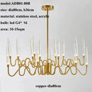 GobekUsa Crystal Branch Chandelier: Nordic LED Pendant Light for Home Décor & Wedding Lighting