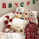 GobekUsa Christmas Bell Red Geometric Tufted Throw Pillow Cover for Holiday Party Home Decor