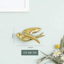 GobekUsa Golden Bird Swallow Sculpture Wall Decor Three-dimensional Handicrafts