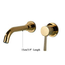 GobekUsa Gold Brass Bathroom Faucet with Modern Lever Handle, Wall Mount Sink Tap