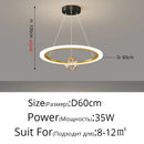 GobekUsa Circle Ring Pendant Chandelier for Living Room Bedroom Restaurant Ceiling Lighting