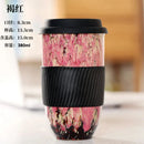 GobekUsa Ceramic Kiln Mug with Lid - Portable Couple Pottery Coffee Tea Cup