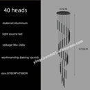 GobekUsa LED Chandelier Stairs Pendant Ceiling Lamp for Hotel Lobby Decor