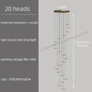GobekUsa LED Chandelier for Revolving Staircase | Loft Villa Ceiling Hanging Lamp