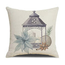 GobekUsa Cartoon Birds Christmas Pillowcase 45X45cm - Linen Sofa Cushion Cover