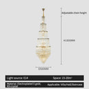 GobekUsa Crystal Hollow Long Chandelier: Elegant Duplex Villa Hall Lighting