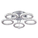 GobekUsa Crystal Flush Mount Chandelier: App Dimmable Rings Shape Ceiling Light