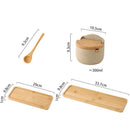 GobekUsa Ceramic Seasoning Jar Set with Bamboo Lid and Spoon