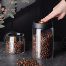 GobekUsa Glass Vacuum Sealed Coffee Beans Canister Home Kitchen Food Storage Jar