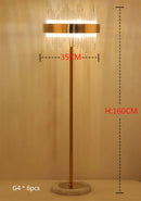 GobekUsa Crystal Gold Floor Lamp for Bedroom & Living Room - Modern Luxury LED Light