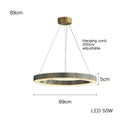 GobekUsa Blue Copper Crystal LED Ceiling Chandelier for Dinning Room