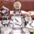 GobekUsa Diamond Crystal Glass Water Kettle Cup Set - Clear Luxury Juice Pitcher