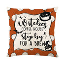 GobekUsa Halloween Pumpkin Linen Cushion Cover Set for Home Sofa Bedroom Decor