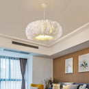 GobekUsa Feather Decor LED Chandeliers for Living Room, Bedroom, Study & Children's Room