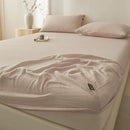 GobekUsa Cotton Fitted Sheet: Wrinkled Yarn, Nordic Comfort, All Seasons Bed Cover