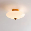 GobekUsa Cream White Glass Ceiling Lamp | LED Bauhaus Dining Room Decor