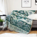 GobekUsa Geo Ethnic Throw Blanket - Double-Sided Boho Sofa Cover & Travel Carpet