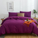 GobekUsa Cotton 4pcs Bedding Set Double Queen Solid Color Duvet Cover Flat Bed Sheet
