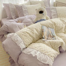 GobekUsa Cotton Small Florals Princess Bedding Set - Queen Size - Duver Cover Bed Sheet Bed Skirt Pillowcases