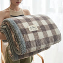 GobekUsa Japanese Striped Coral Fleece Blanket: Warm Sofa Cover, Office Nap Shawl, All Seasons