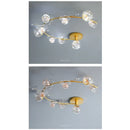 GobekUsa Gold Crystal Glass Ball LED Chandelier for Modern Living Room Bedroom Dining Kitchen